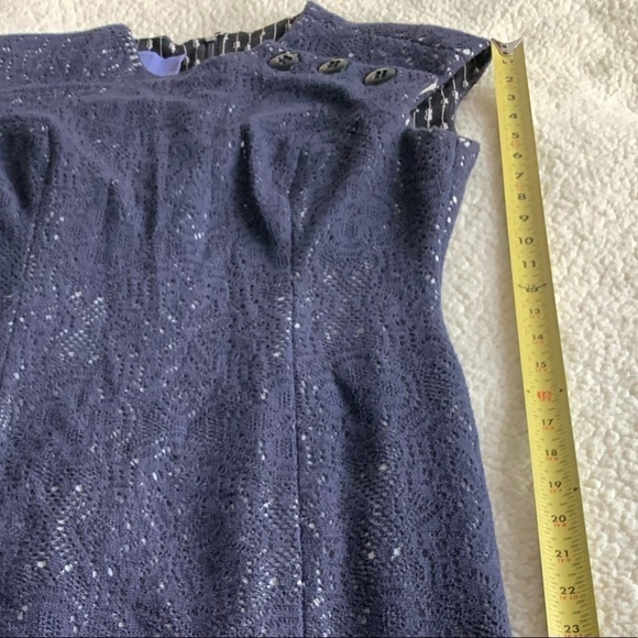 KAY Unger Navy Blue Open Crochet Lace White Under size 2 - Picture 12 of 16